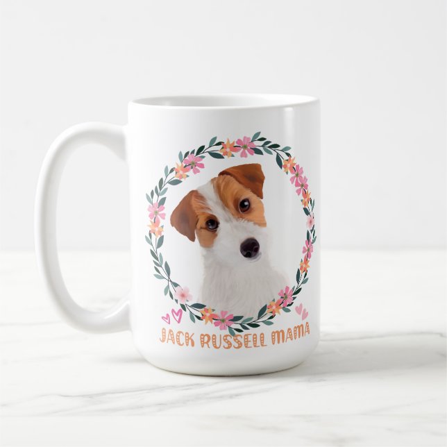 Caneca De Café Cute Jack Russell Terrier - Jack Russell Mama (Esquerda)