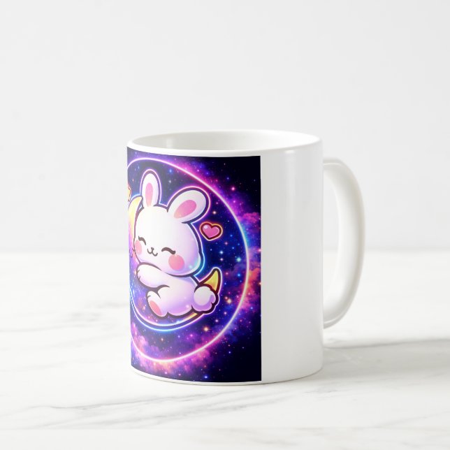 Caneca De Café Cute Kawaii Bunny Galaxy Mug (Frente Esquerda)