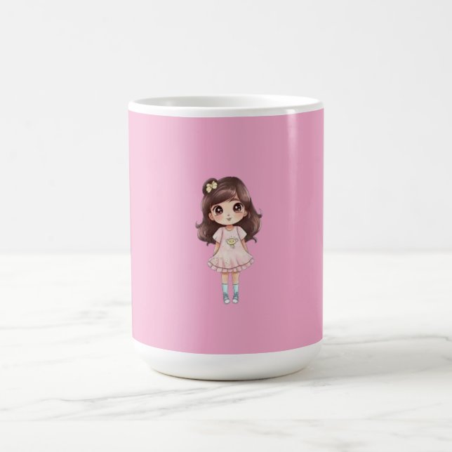 Caneca De Café Cute Kawaii Chibi Girl Mug (Centro)