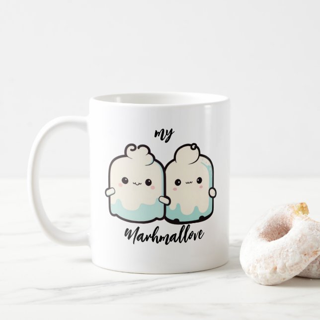Caneca De Café Cute Kawaii Marshmallow Couble Coffee Mug (Com Donut)