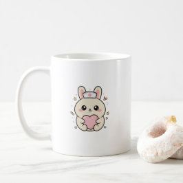 Caneca De Café Cute Kawaii Nurse Bunny Mug – Pastel Medical 