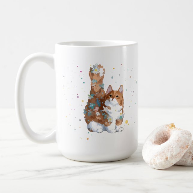 Caneca De Café Cute Kitty Cat Pet Animal  (Com Donut)