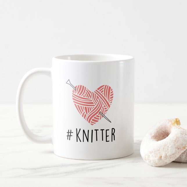 Caneca De Café Cute Knitter Mug, Mata de tricô, Presente para tri (Com Donut)