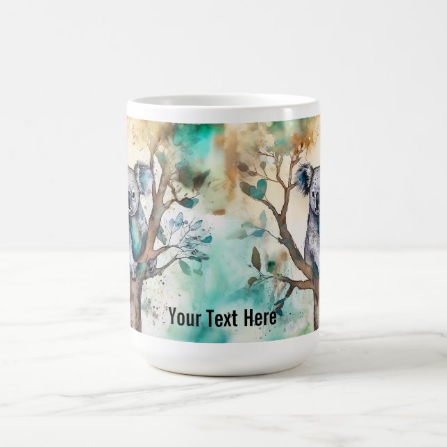 Caneca De Café Cute Koala Bear Mug in Tree – Personalize (Centro)