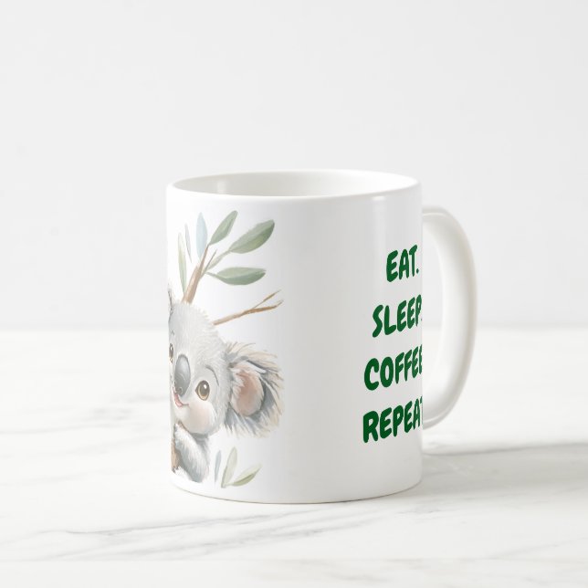 Caneca De Café Cute Koala Bears Mug with Message, Funny Gift (Frente Esquerda)