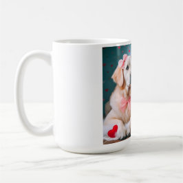 Caneca De Café Cute labrador couple valentine's day