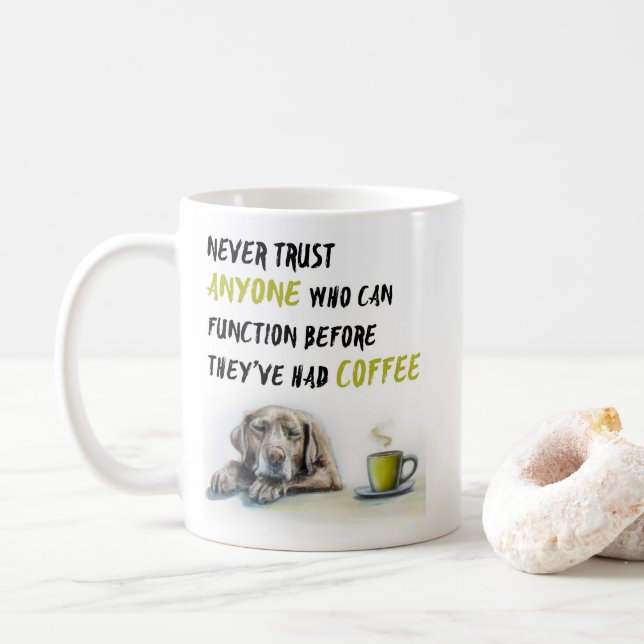 Caneca De Café Cute Labrador - viciado em café (Com Donut)