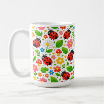 Cute Ladybugs and Flowers for Kids Nature Lover