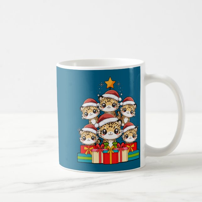 Caneca De Café Cute Leopard Gecko Le Lizard Christmas Tree Xmas H (Direita)
