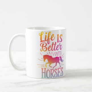 Caneca De Café Cute Life Is Better With Horses Horseback Riding L