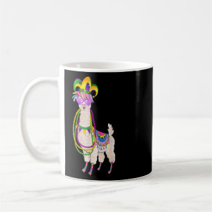 Caneca De Café Cute Llama Mardi Gras - Miçanga do Carnaval