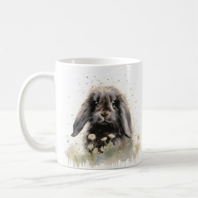 Caneca De Café Cute Lop Eared Bunny (Esquerda)