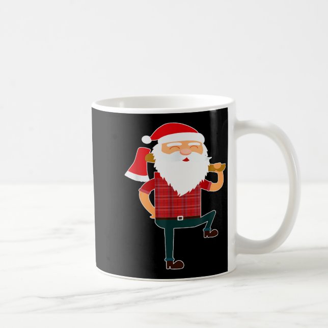 Caneca De Café Cute Lumberjack Santa Funny Ugly Christmas Axe Hat (Direita)
