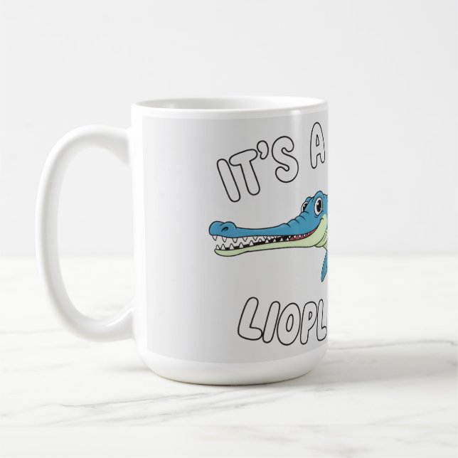 Caneca De Café Cute Magical Liopleurodon Fantasy Prehistoric Ocea (Esquerda)