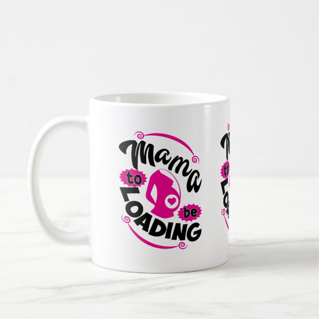 Caneca De Café Cute Mama word art pregnancy announcement  (Esquerda)