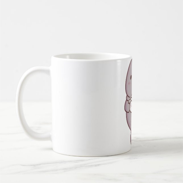Caneca De Café Cute Manatee Colando Chá Em Teacup (Esquerda)
