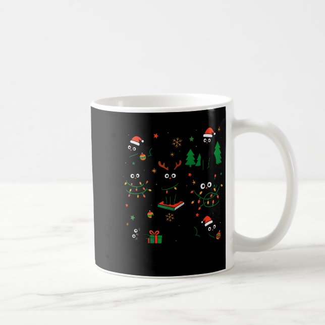 Caneca De Café Cute Merry Catmas Cat Lover Christmas Light Pajama (Direita)