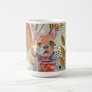 Caneca De Café Cute Mixed Media Boston Terrier Dog