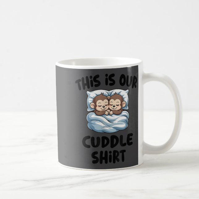 Caneca De Café Cute Monkey Couple This Is Our Cuddle  (Direita)