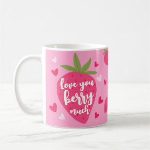 Caneca De Café Cute Morango Amor Berry Corações Foto Dia dos Namo