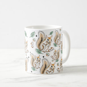 Caneca De Café Cute mug with adorable squirrels pattern
