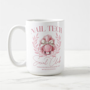 Caneca De Café Cute Nail Tech Coquette Nail Clube Social Polonês