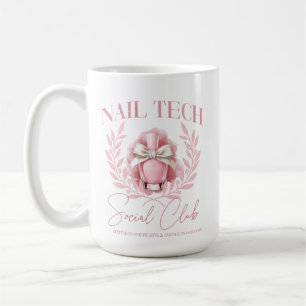 Caneca De Café Cute Nail Tech Coquette Nail Clube Social Polonês