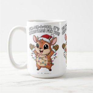 Caneca De Café Cute Natal Dik-Dik – Luzes Festivas de Férias &