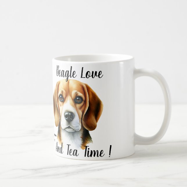 Caneca De Café Cute Navega '' Beagle E Tea'' (Direita)