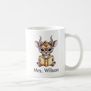 Caneca De Café Cute Nyala Lendo um Livro Personalizado