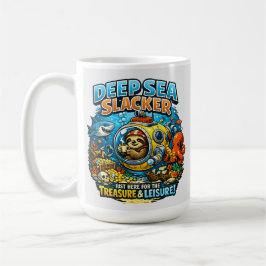 Caneca De Café Cute Ocean Adventure Humor, Funny Sloth Diving art