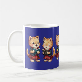Caneca De Café Cute Orange Kitties Reading Burns Night Poetry