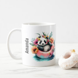 Caneca De Café Cute Panda Chilta em um tubo interno