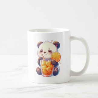 Caneca De Café Cute Panda Drinking Orange Juice Mug | Kawaii Pand