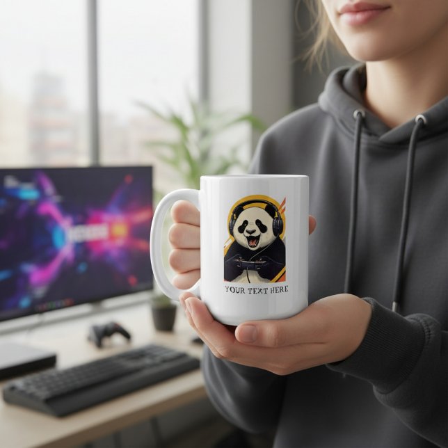 Caneca De Café Cute Panda Gamer | Funny Gaming Animal Gift (Criador carregado)