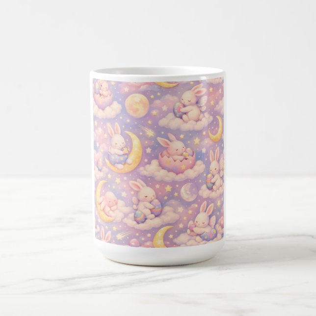 Caneca De Café Cute Pastel Bunny Mug – Kawaii Moon & Clouds (Centro)
