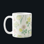Caneca De Café Cute Pastel Wildflower Pattern<br><div class="desc">Beautiful ceramic mug featuring a soft pastel wildflower pattern with delicate botanical illustrations in pink, yellow, and green tones. This charming floral design adds a cheerful spring garden vibe to your morning coffee or tea. Perfect for flower lovers, cottagecore aesthetic fans, and anyone who enjoys nature inspired drinkware. A lovely...</div>
