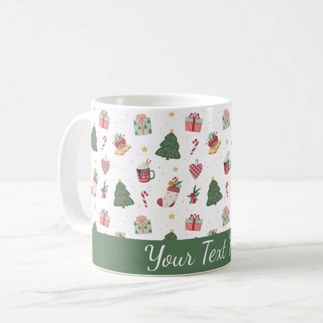 Caneca De Café Cute Personalized Christmas Tree Mug (Frente Esquerda)