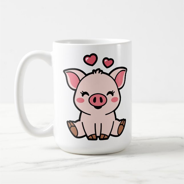 Caneca De Café Cute Piggy Bank (Esquerda)