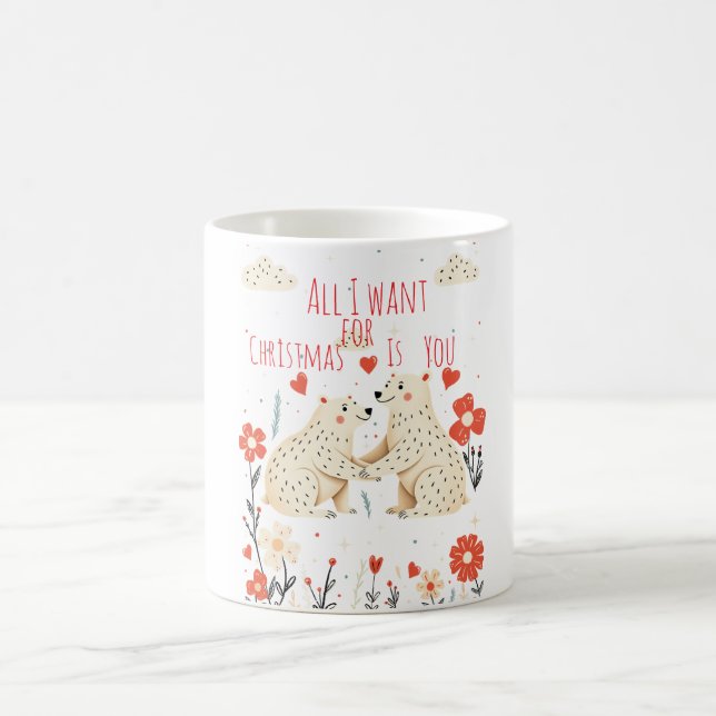 Caneca De Café Cute Polar Bears Christmas Mug (Centro)