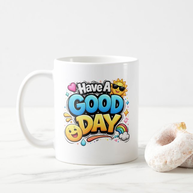 Caneca De Café Cute Positive Quote Coffee Cup (Com Donut)