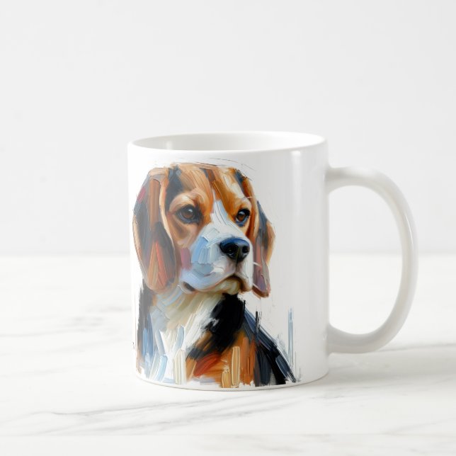 Caneca De Café Cute Procura Retrato De Beagle (Direita)