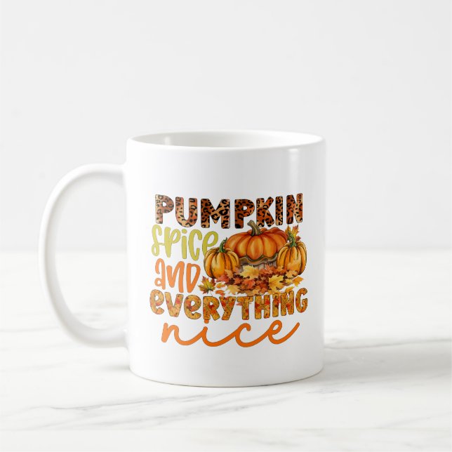 Caneca De Café Cute pumpkin spice word art  (Esquerda)