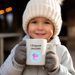 Caneca De Café Cute Purple I Suporta Axolotls Light Color