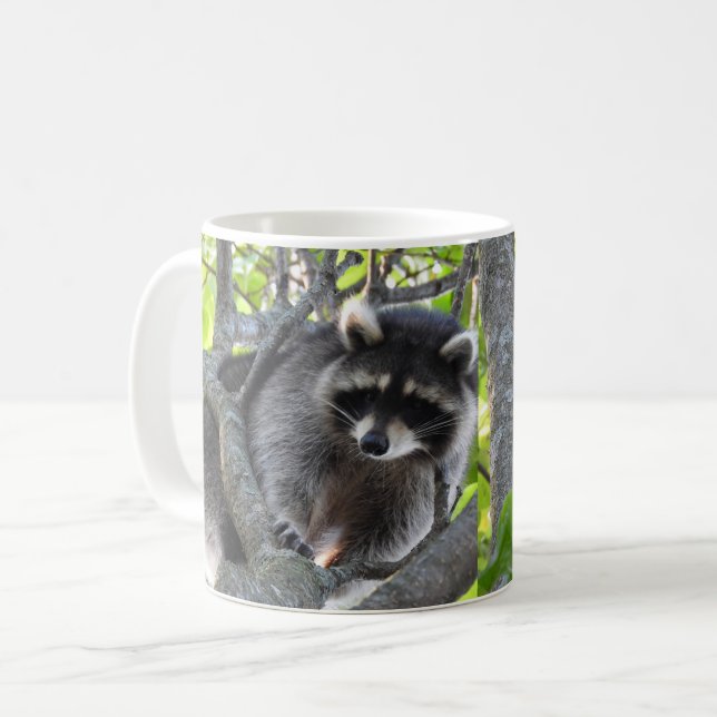 Caneca De Café Cute Raccoon (Frente Esquerda)