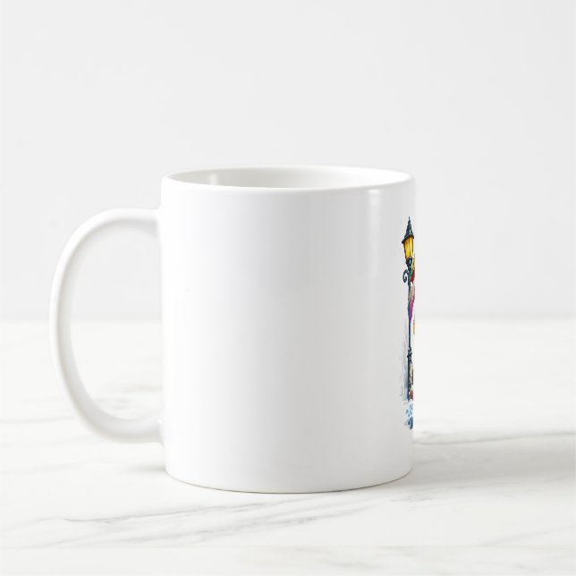 Caneca De Café Cute Rainbow Bunny with Umbrella Design (Esquerda)