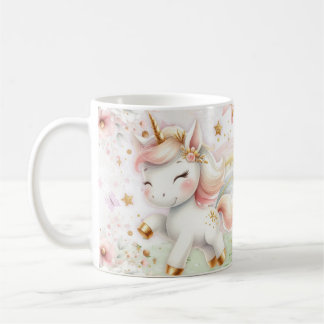 Caneca De Café Cute Rainbow Unicorn Porcelain Mug