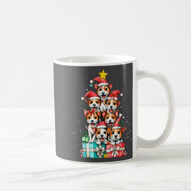 Caneca De Café Cute Rat Terrier Le Dog Christmas Tree Xmas  (Direita)