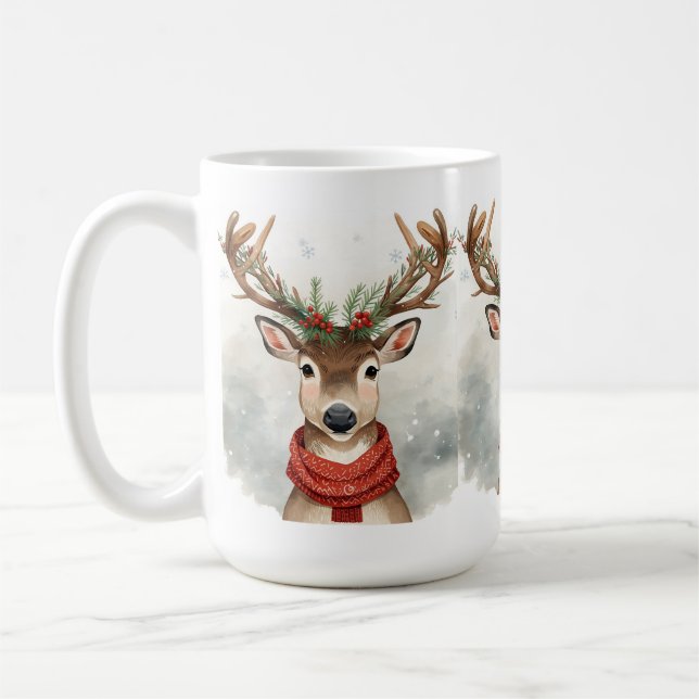 Caneca De Café Cute Reindeer Christmas coffee Mug (Esquerda)