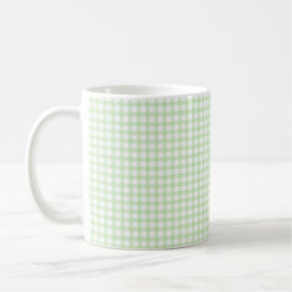 Caneca De Café Cute Retro Green Gingham Plaid pattern